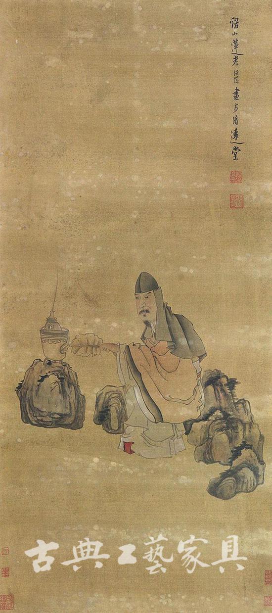 明 陈洪绶《煮茶图 》立轴