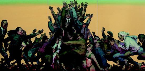 世纪之塔 布面油画 194×390cm 1997年