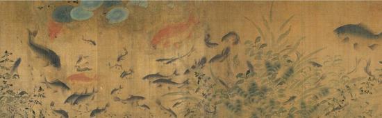 北宋 刘窠 《落花游鱼图》(局部)(圣路易斯艺术博物馆)