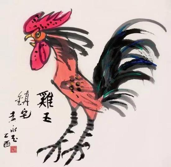 黄永玉《鸡王镇宅》