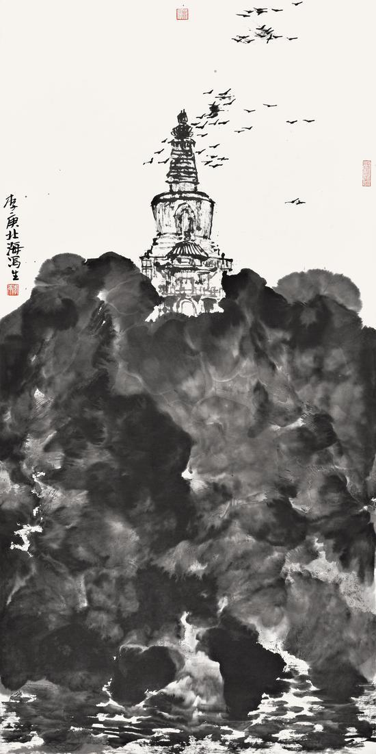 明清山水系列 纸本水墨 138x68cm 2013年