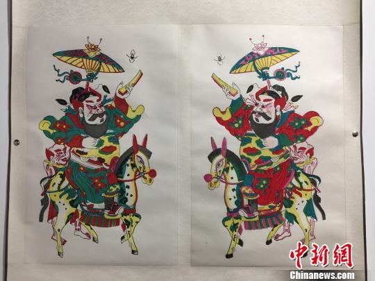 苏州桃花坞年画《财神驾到》,作者是房志达。 曾洁 摄