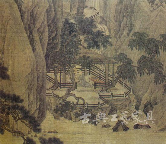 图3 明 唐寅《秋山高士图卷》局部 ,手卷轴,设色绢本,纵28.5厘米,横232.4厘米(美国克利夫兰艺术博物馆Andrew R