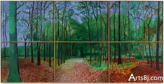 大卫·霍克尼,《Woldgate森林,2006年10月24,25,26日》。预估价900万至1200万美元。图片:Courtesy Sotheby‘s