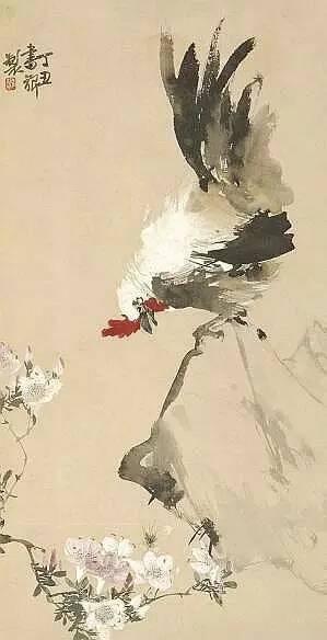 鸡(国画) 83.5×42厘米 1937年张书旂 中国美术馆藏