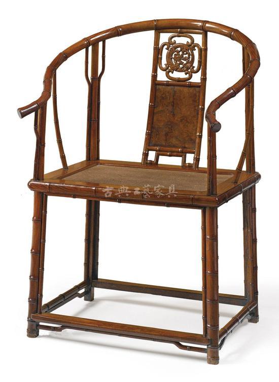 明末清初 黄花梨竹节纹圈椅,费力哲神父旧藏,见于柯惕思,《Journal of the Classical Chinese Furniture Society》。