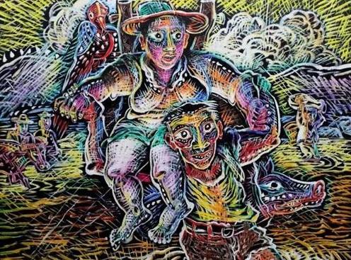 《过河系列之二》 布面油画 160x200cm 2006年