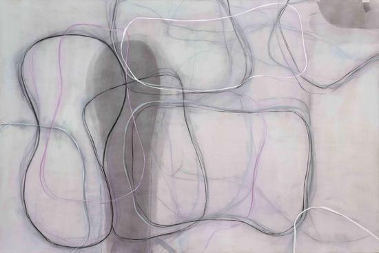 周力,《风吹过的影子》+Shadow of the Wind,综合材料-Mixed media on canvas,200x300cm,2016-min