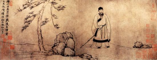 元,倪瓒、王绎《杨竹西小像》北京故宫博物院藏