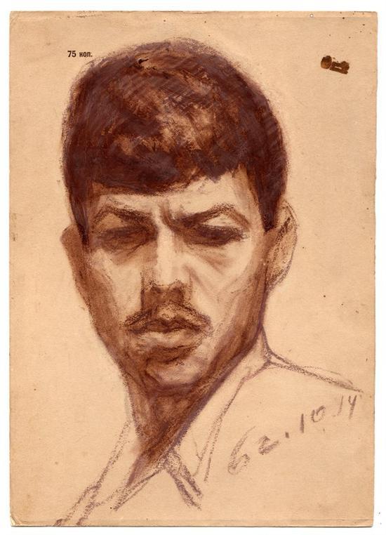 自画像 纸本素描 26.5x18.5cm,1962