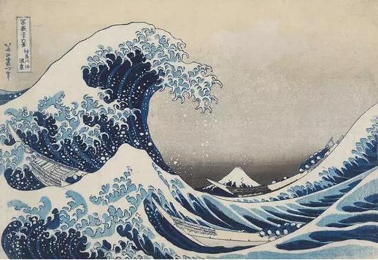 葛饰北斋(1760-1849),《神奈川冲浪里(富岳三十六景)》,1831年作。彩色木板,由Art Fund协助购得。© The Trustees of the British Museum。作品于5月25日至8月13日展出。