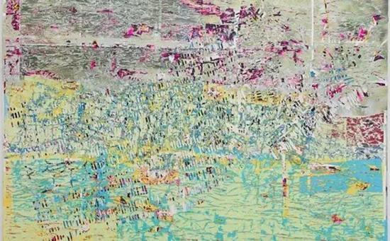 马克・布拉德福德《父親,你謀殺了我》,2012年作。布蘭迪斯大學Rose Art Museum。由Mortimer & SaraHays Acquisition Fund及Rose Art Museum出資購買。
