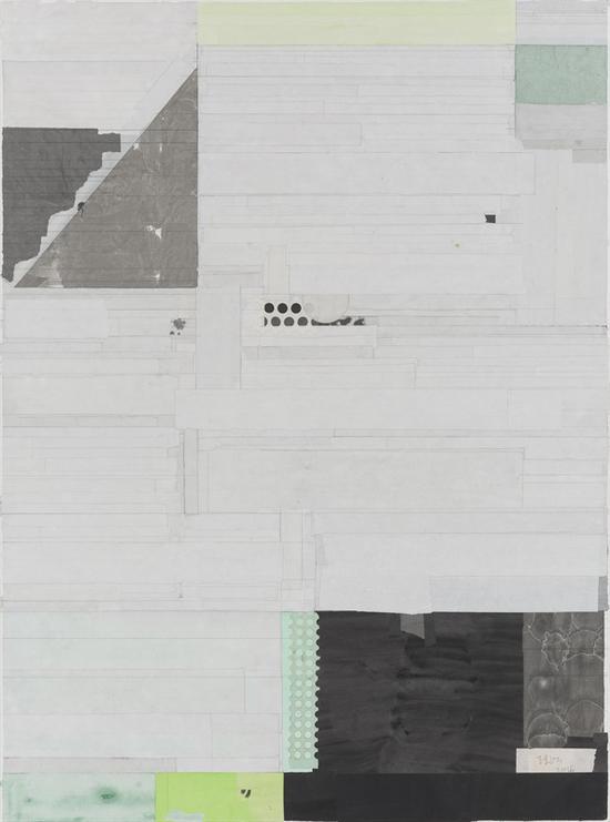 梁铨 潇湘八景之2016-2 2016 色、墨、宣纸拼贴 120×90cm
