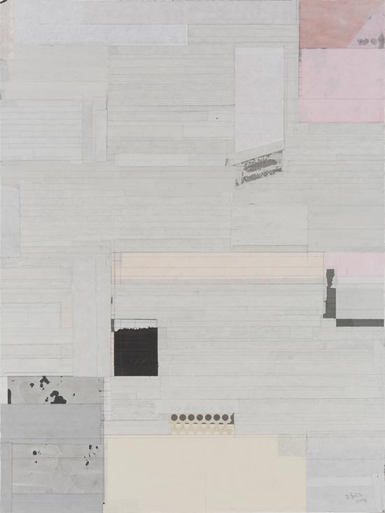 梁铨 潇湘八景之2016-1 2016 色、墨、宣纸拼贴 120×90cm