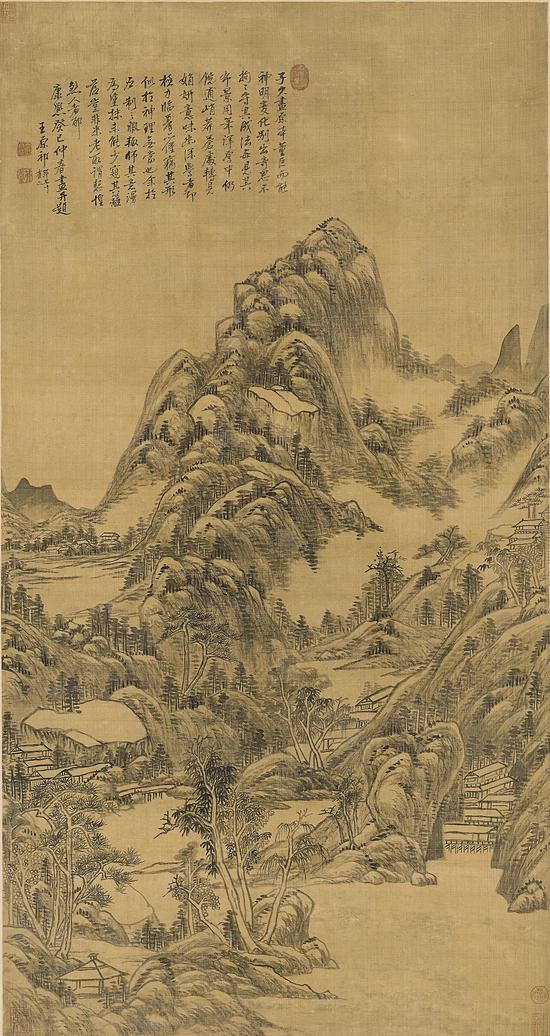 王原祁 《仿黄子久山水》水墨绢本,立轴估价:200 万至 300 万港元/250,000 至 384,000 美元