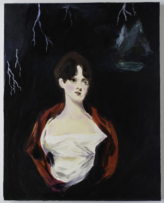 美国画家Karen Kilimnik的《玛丽·雪莱创作弗兰肯斯坦》(2001)