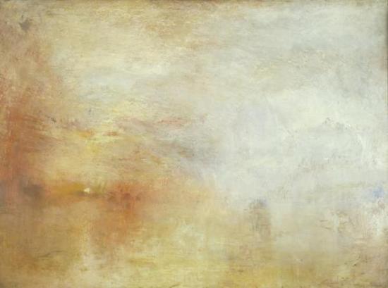 英国画家透纳的《湖上日落》(1835-1845)