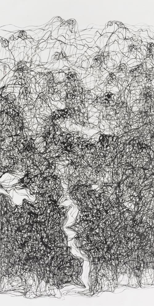 韵律山水 (2) 245x125cm 纸本水墨 2016年