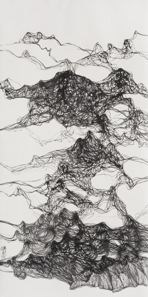 线织南山 245x125cm 纸本水墨 2016年