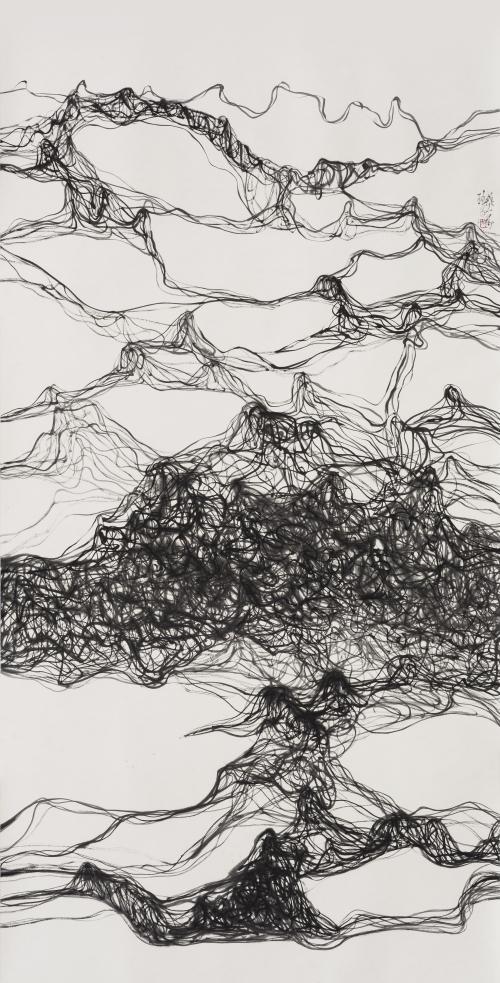 山远韵长245x125cm 纸本水墨 2016年