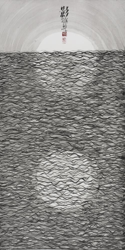 韵律山水 (4) 138x68cm 纸本水墨 2016年