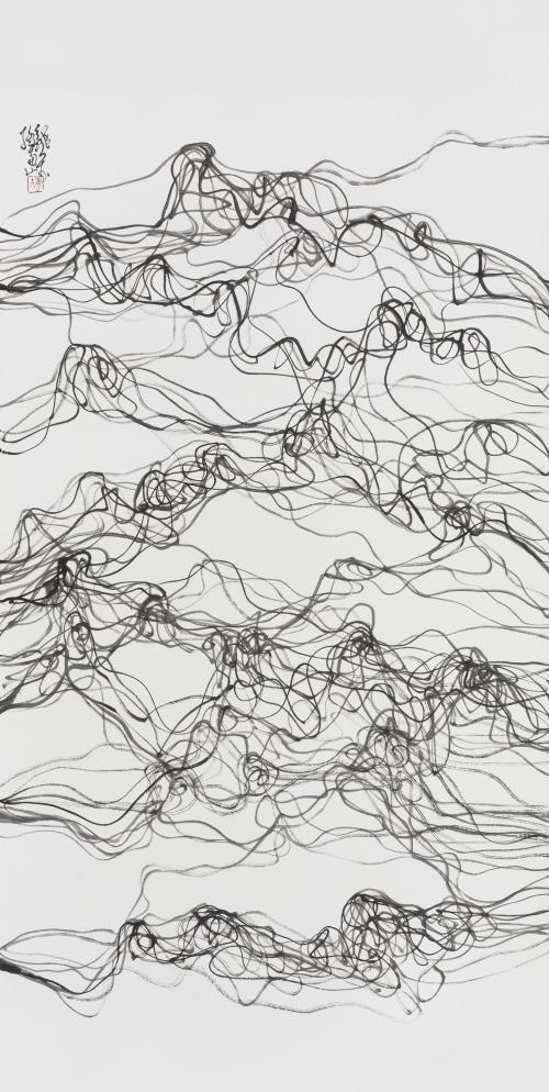 韵律山水 (5) 138x68cm 纸本水墨 2016年