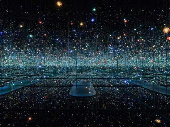 草间弥生,《无限镜屋:灵魂闪耀》,2013年。图取自Hirshhorn Museum