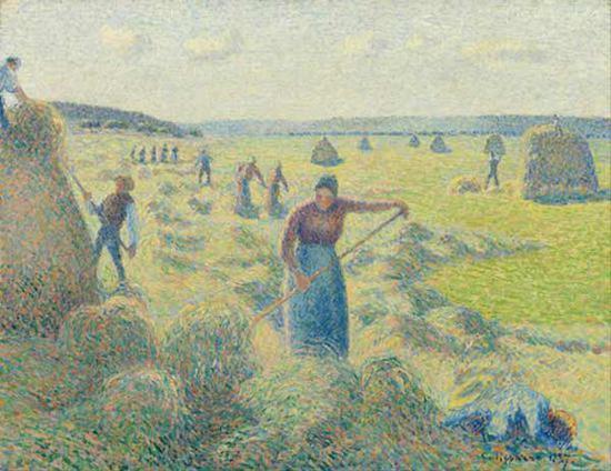 毕沙罗作品《收获干草》(1887)