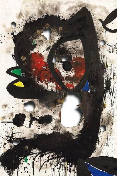 米罗《燃烧的画布 》(1973) 图片来源:Coutesy of Christie‘s