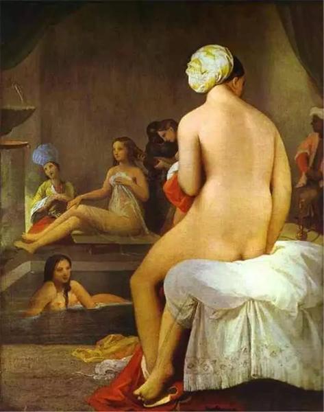 安格尔 小浴女(又称“后宫内景”) 布面油画 35×27cm 1828年 巴黎卢浮宫藏