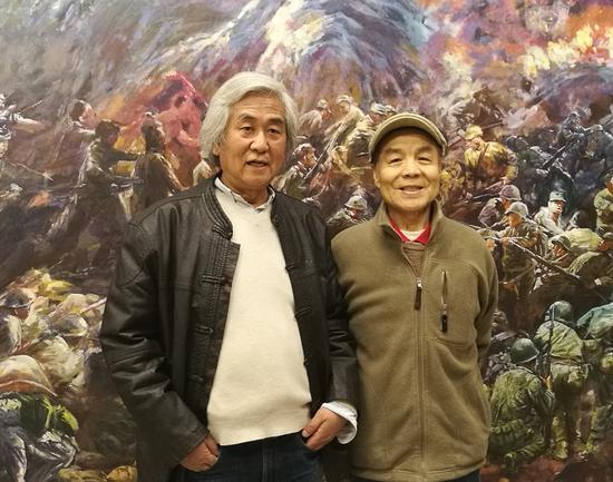 左起:Q空间创办人钱德湘、旅日艺术家殷占堂
