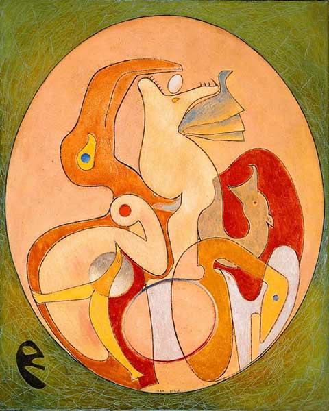 马克斯·恩斯特《内部视图》布面油画,100×81cm,1929年