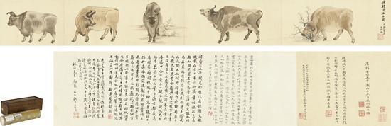 2016西泠秋拍 吴湖帆 《摹韩滉五牛图》 成交价人民币2645万