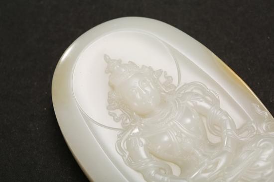 庞然 和田玉无量寿佛摆件 《斯文在兹》 苏州玉雕名家作品联展作品