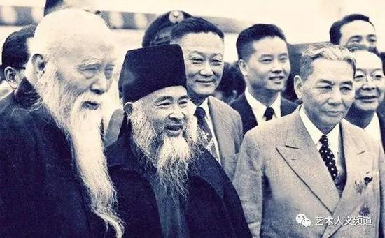 1959年于右任(前排左)、张大千(前排中)、张群(前排右)合影