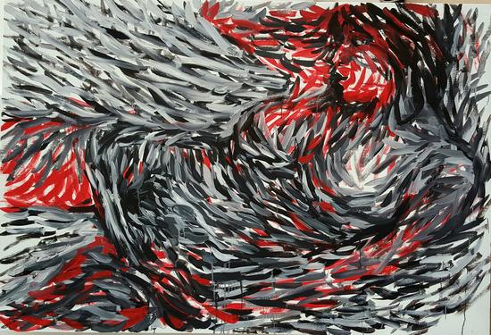 朱发东《透气系列2017-3》,2016,布面油画,100x146cm