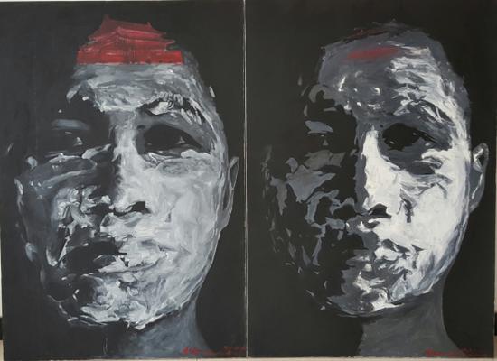 朱发东《无题系列》,2012,布面油画,146x100cmx2