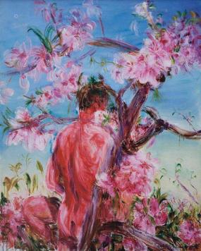 周春芽 桃花春风 2006 布面油画 150x120cm