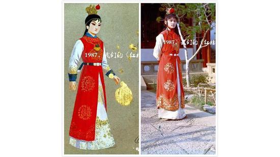 贾宝玉服装设计手稿与剧照