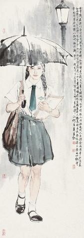 2008年作《澳门女学生》169.5×60cm,嘉德2011秋拍575万元拍出