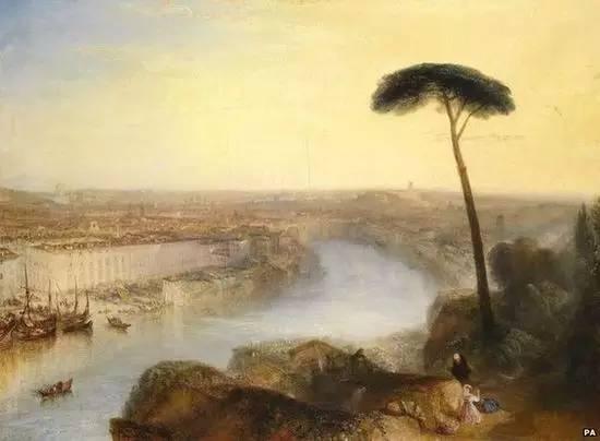 《从阿文提诺山看罗马》(Rome,from Mount Aventine) 1835年作,油彩画布