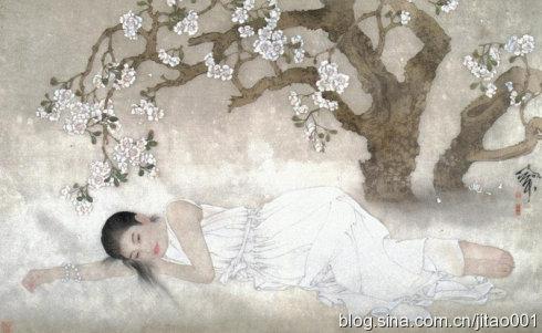 《花荫小憩》绢本73×105.5cm,翰海1998春拍1.87万元成交
