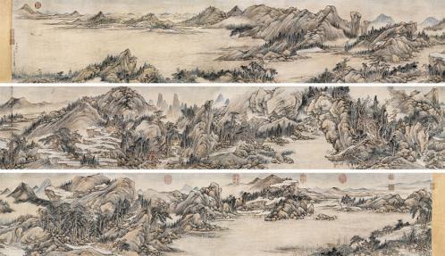 钱维城 富春秋色图 手卷 设色纸本 36.5×562.5 cm