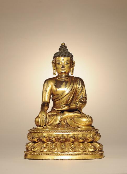 明永乐十五年(1417年) 铜鎏金释迦牟尼 H:29.5cm