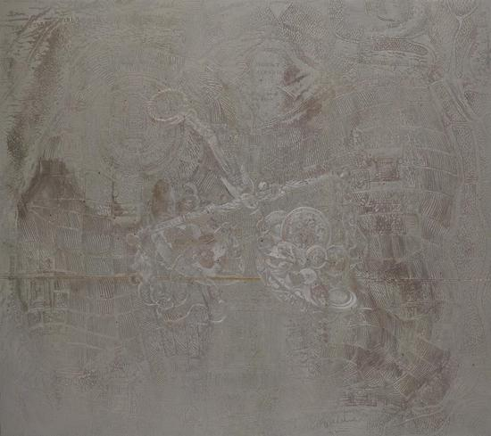 王挺宇_恆定莊園_壓克力、金箔、銀箔、畫布_176x149cm_2017