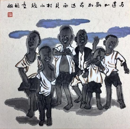 马达加斯加的少年30X30cm