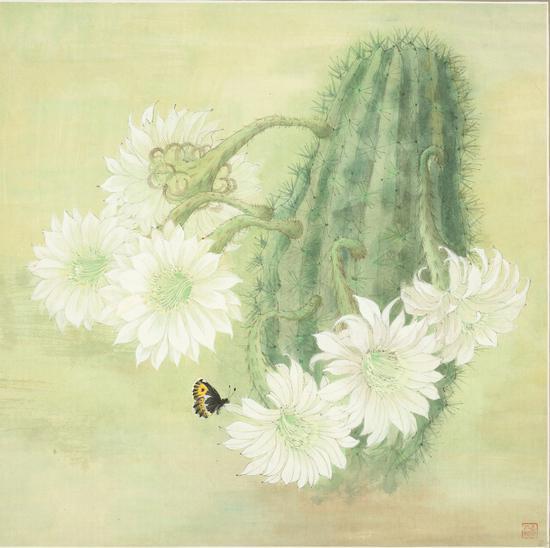 常沙娜 仙人掌 纸本水粉 45×45cm 20世纪90年代