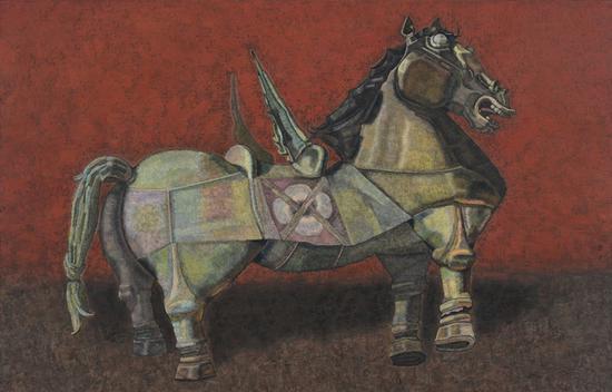 曹力 马到功成 布面油画 90cm×140cm 2013年