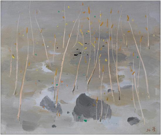 吴冠中 春秋 布面油画 48cm×58cm 1994年