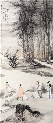 张大千《羲之换鹅图》立轴,苏宁博物馆藏